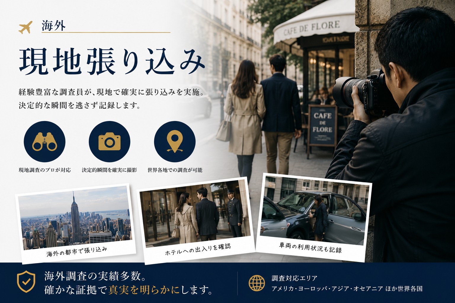 海外浮気調査・現地張り込みのイメージ