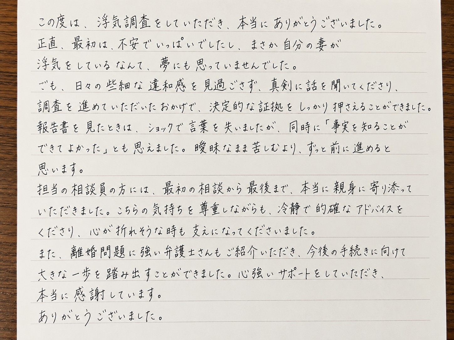お客様の感謝